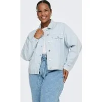 ONLY CARMAKOMA Jeansjacke CARELSA CROCHET DENIM JACKET OTW mit Stickerei Detail