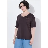 Ulla Popken T-Shirt T-Shirt Stickerei Oversized Rundhals Halbarm