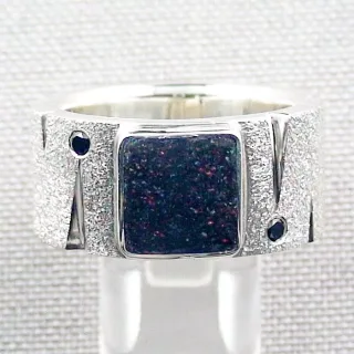 Konfigurator Massiver Herrenring mit  Fairy Boulder Opal &amp; Diamanten in Silber oder Gold