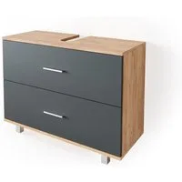 Vicco Waschbeckenunterschrank Ilias, Goldkraft Eiche/Anthrazit, 80 x 60.8 cm (1-St) Drehbar