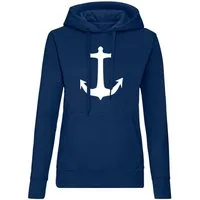 Blondie & Brownie Hoodie Anker Damen Hoodie Baumwollmix Casual Kapuze Komfort Stil (Einzelartikel) Damen Hoodie Anker Print Baumwollmix Kapuze Casual Komfort