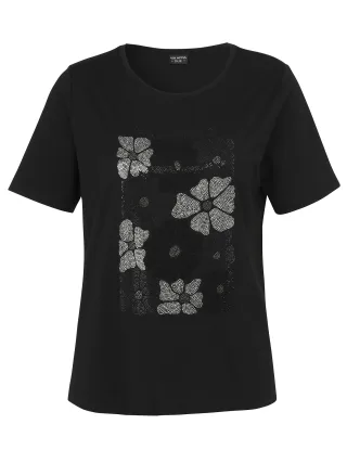 VIA APPIA DUE - T-Shirt Rundhals 1/2 Arm Motiv schwarz multicolor - Gr. - 44