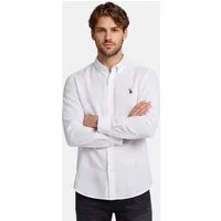 U.S. Polo Assn. Leinenhemd USBlaake Herren Leinenhemd – Sommerhemd luftig mit Button-Down-Kragen Leichtes Hemd aus Leinenmix mit Knopfleiste