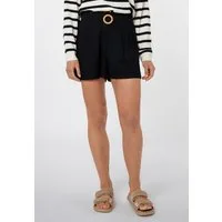 SUBLEVEL Shorts Damen Viskose Shorts Paperbag Shorts mit Bastschnalle, elastischer Bund