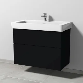 Sanipa 3way Waschtischunterbau zu Laufen Pro S Waschtisch mit 2 Auszügen, Schwarz-Matt SF76908