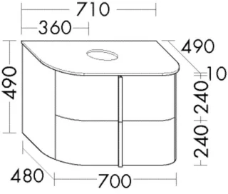 Burgbad WTU Lavo 2.0L.Matt 490x710x495 Schwarz Solid Matt, SFZV071F6510 SFZV071F6510