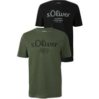s.Oliver T-Shirt (2-tlg) mit großen Logo-Print, im 2er Pack