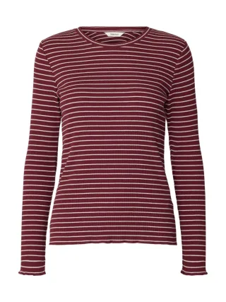Selected - Ringelshirt - Slfanna rot/weiß - Gr. - M