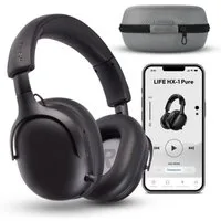 Medion® LIFE HX-1 Pure Over Ear-Kopfhörer (MD43774) Kopfhörer (An/Aus Anzeige, Austauschbare Ohrpolster, AUX-Eingang, Bluetooth, Drahtlos, Drehbare Ohrmuscheln, Integrierte Akku, LED-Beleuchtung, Spritzwasserschutz, USB-Ladefunktion, Bluetooth 5.4, b