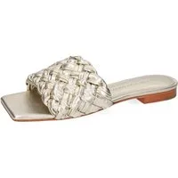 Melvin & Hamilton Eglantine 1 Leder-Geflochtene Schuhe für Damen Pantolette Flache Absätze, Echtes Leder, Von Hand geflochten