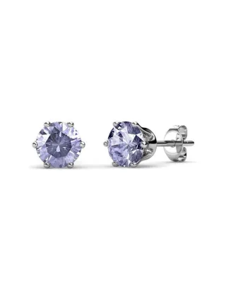 Geburtsstein Juni Ohrringe - Silber und Lila