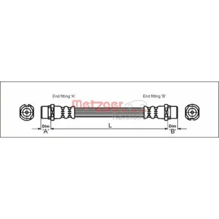 Metzger Bremsschlauch hinten Opel 4112828