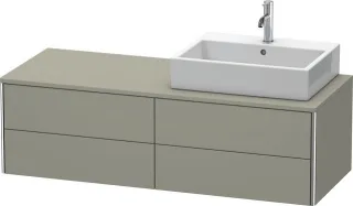 Duravit XSquare Konsolenwaschtischunterbau wandhängend Stein Grau Seidenmatt 1400x548x400 mm - XS491 XS4913R9292