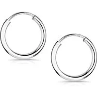 Materia Paar Creolen Silber Damen klein Ø16mm SO-41, 925 Sterling Silber