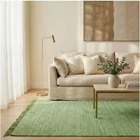 Elegant Floors Teppich Chindi Grün 60x90 cm Baumwolle handgewebt Flachgewebe wendbar Boho, Höhe: 9 mm