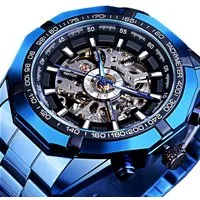Rötting Design Automatikuhr Herrenuhr Automatikuhr Marke Forsining schwarzes Ziffernblatt, im blauen Design