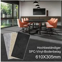 Super Solu Vinyllaminat Klick Vinylboden, Vinylfliesen, Steinoptik Bodenbelag, 1 St., 2.3m² = 12Stück im Paket, 610 x 305 x 6 mm, PVC Klick-Vinyl Bodenbelag