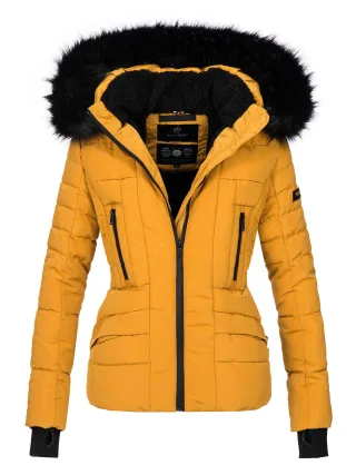Navahoo Damen Winterjacke Adele – Warm, Mit Teddyfellfutter & Abnehmbarem Kunstfellkragen