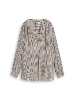 Tom Tailor - Plus Size - Bluse aus Viskose small brown dot print - Gr. - 52