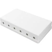 Konsolidierungs-Punkt Gehäuse, für 6x Keystone Module weiß, Aufputzbox, 6-Port