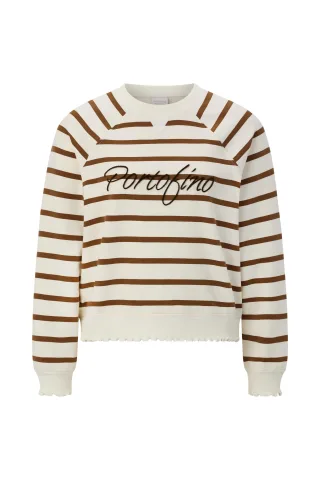 Rich & Royal - Striped Sweaty with Application cinnamon - Gr. - L