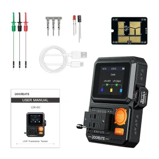 DOCREATE LCR-D2 Transistor Tester Digital LCR ESR Meter SMD Component Analyzer with IR Decoder for Diode Capacitor Induc