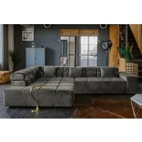 KAWOLA Ecksofa NEVADA, Couch L-Form rechts oder links, mit oder ohne Sitzvorzug Velvet
