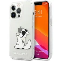 KARL LAGERFELD Handyhülle Case iPhone 13 Pro Max Hardcase Cover Katze transparent 6,7 Zoll, Kantenschutz