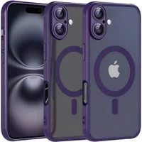 CoolGadget Handyhülle Magnet-Hülle für iPhone 16 Schutzhülle magnetisch 6,1 Zoll, Hülle Matt Stoßfest kompatibel mit Magsafe Zubehör Kameraschutz Case