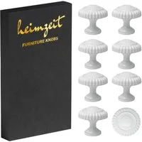 heimzeit Möbelgriff heimzeit Möbelknöpfe Classic - 8 Stück (Set), für Schubladen, Türen und Kommoden, inkl. Schraube