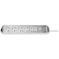 Brennenstuhl Ecksteckdosenleiste 6-fach mit USB 1153590620 Steckdosenleiste, mit USB, erhöhter Berührungsschutz