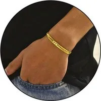 GOLDKLEIN Edelstahlarmband Herren Edelstahl Panzerarmband Schmuck Gliederkette Gold, Angebot - inkl. Schmuckbox