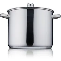 KHG Suppentopf XXL Kochtopf 26 cm Durchmesser, inkl. Glasdeckel, Edelstahl, 10 Liter Volumen, Glasdeckel, für alle Herdarten inklusive Induktion