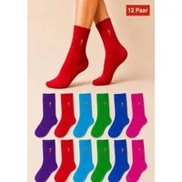 Chili Lifestyle Freizeitsocken LIMITED EDITION Rainbow Bunte Socken - Eyecatcher Farben aus Baumwolle (Multipack, 12-Paar, 6 Farben - Baumwollsocken) Weichbund ohne Gummidruck für Damen und Herren - Exklusive Geschenkbox