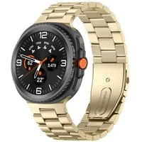 Wigento Smartwatch-Armband Edelstahl für Samsung Galaxy Watch 9 / 8 / 8 Classic Three Bead Design, Verstellbar, robust, Schnellverschluss
