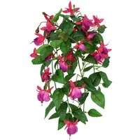 Kunstpflanze Kunstblume Fuchsie Fuchsie, I.GE.A., Höhe 40 cm, Dekoblume Hängende Blumen mit Blüten Künstliche Blumen Hängeblume