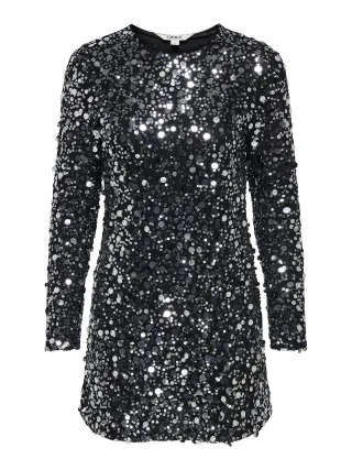 ONLY - ONLANIKA CATINA LS SEQUINS DRESS WVN Silver - Gr. - XS
