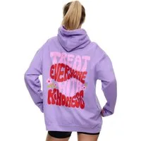 Worldclassca Hoodie Worldclassca Oversized Print Hoodie Kapuzenpullover Sweatshirt TREAT EVERYONE WITH KINDLESS