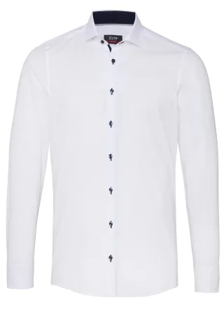 pure - PURE- City Hemd slim fit Langarm weiss - Gr. - M