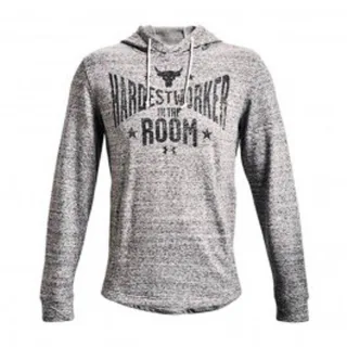 Under Armor Project Rock Mens Grey Terry Hoodie