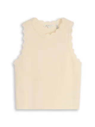 Denim Tom Tailor - Stricktop mit welligen Kanten dove white - Gr. - XS