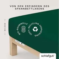 Schlafgut Spannbettlaken CASUAL Bettlaken 100% gekämmte Bio-Baumwolle, 150 g/m², Spannbetttuch, Jersey, Gummizug: rundum, (1 Stück), Bettlaken bis 25 cm Höhe, langlebig, weich, Antipilling-Ausrüstung