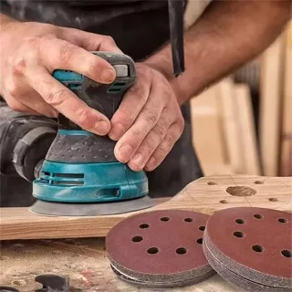125mm 5 Inch Round Sandpaper 8 Hole Hook and Loop Sanding Discs for Wood Metal Polishing Rust Removal #60/80/100/120/150