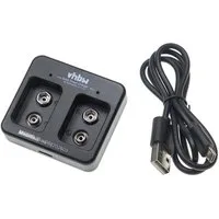 vhbw für Ni-Cd, NiMH, Li-Ion-Akkuzellen (9V Block Akkus) Rundzellen-Lader