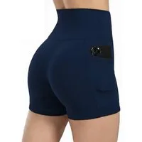 Smilodox Shorts Josie, High Waist Sportshorts enganliegend, Radlerhose Eingrifftaschen Elastischer Bund, Yogahose, Training Workout Freizeit Athleisure