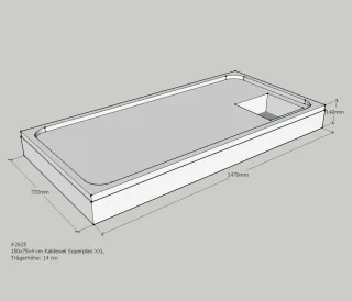 Neuesbad Wannenträger für Kaldewei Superplan XXL 150x75x4,0 SD21049
