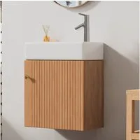 Flieks Waschtisch (1-St., Badschrank mit Keramikbecken wandhängend), Waschbeckenunterschrank mit Waschbecken Badmöbel in Breite 46 cm