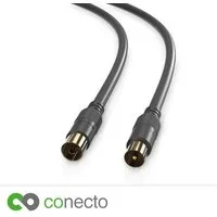 conecto conecto HQ TV Antennenkabel - 4K UHD 1080p FULL HD HDTV 3D - (TV-Steck SAT-Kabel, (100 cm)