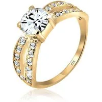 Elli Fingerring Solitär Glamourös 925 Silber, mit Kristallen von Swarovski®