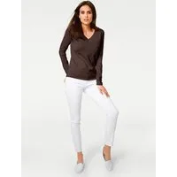 heine Strickpullover V-Pullover Langarm Feinstrick